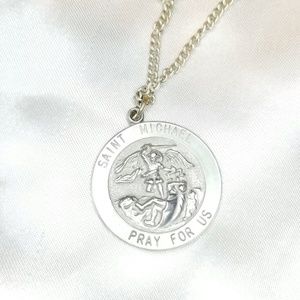 Sterling Silver Saint Michael Pendant with Chain